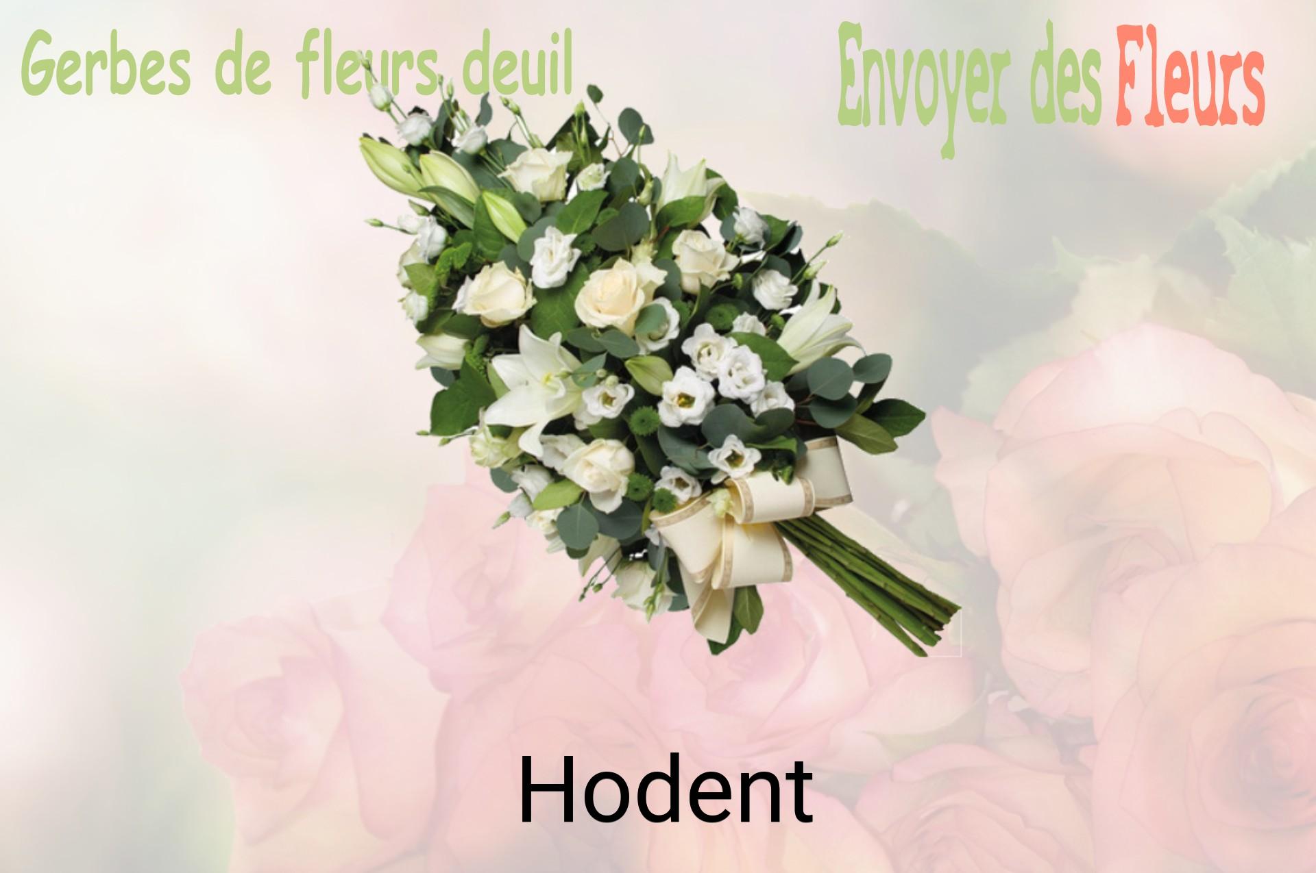 Gerbe de fleurs de deuil livrée à Hodent